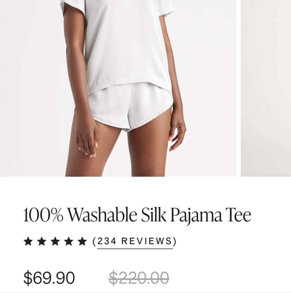 Two piece pajama set, washable silk from Quince